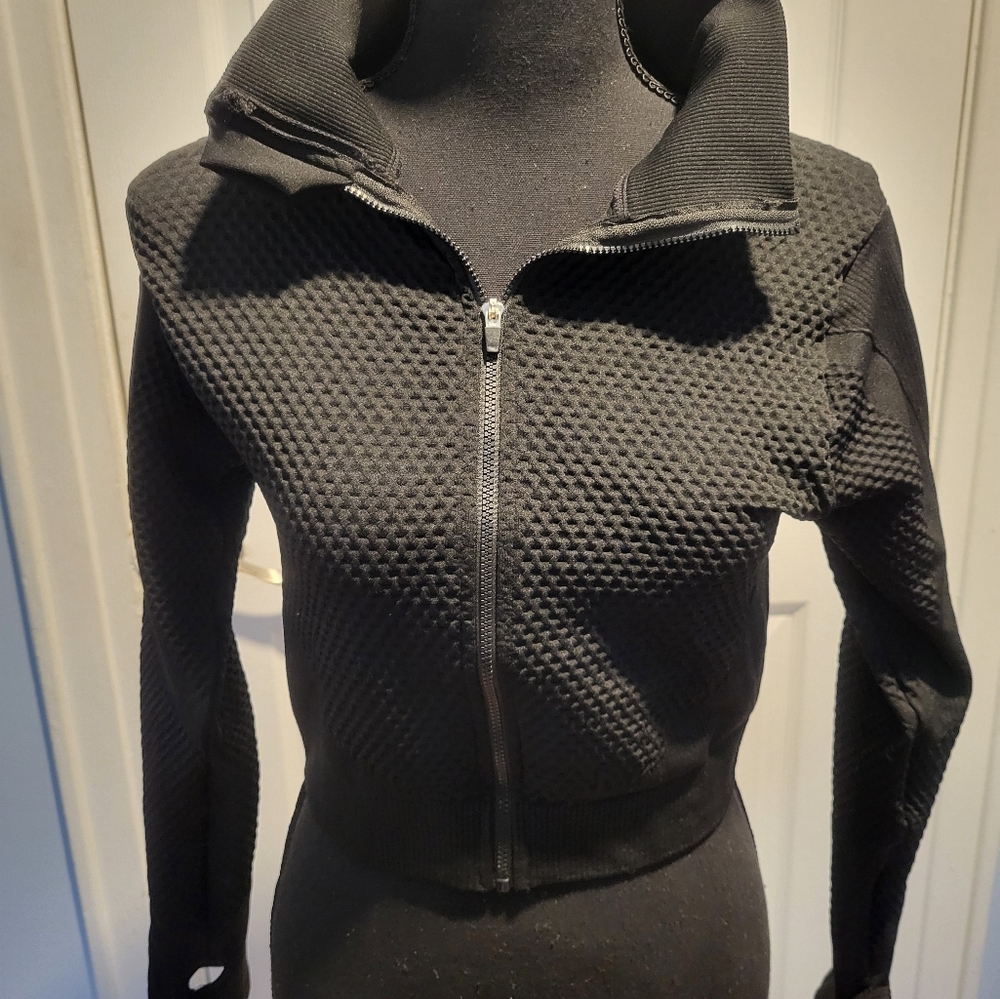 Women's Black Textured Jacket